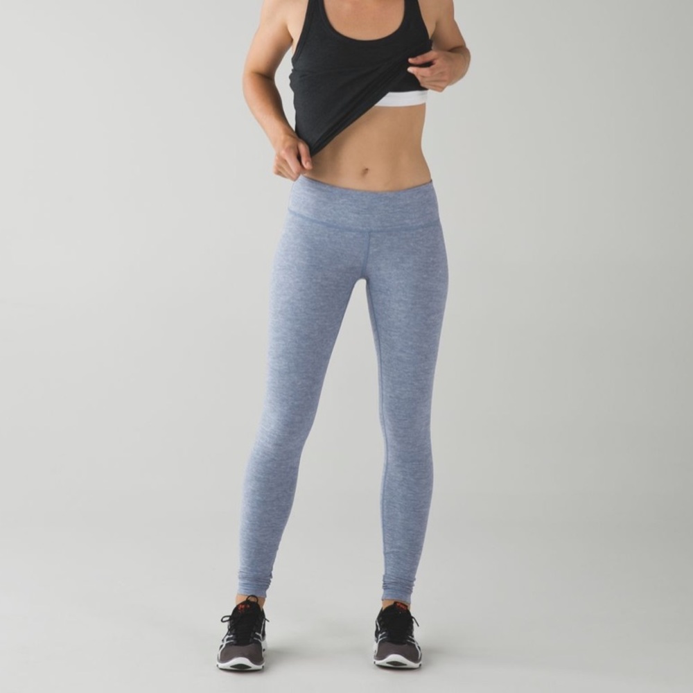 Lululemon Wunder Under Pant in Heathered Blue